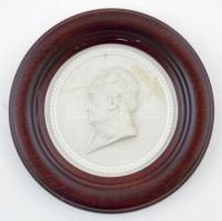 Jelzés nélkül: Goethe porcelán falikép fa kerettel / Goethe chinaware ornament d: 14 cm