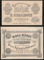 cca 1880 2 pesti iparos reklámnyomtatványa: cipész és üveges
