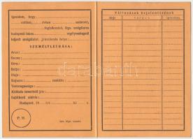 cca 1930 Légoltami igazolvány. Kitöltetlen, jó állapotú