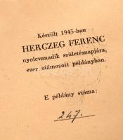 Herczeg Ferenc: Sziriusz. [Regény.] Hincz Gyula rajzaival.
Bp.,1943.´Uj idők Irod. Int. (Singer és ...