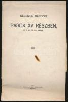 Kelemen Sándor: Írások XV. részben Bp., 1925. Dedikált. Ezoterikus írás.