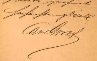 1872 A Magyar Államvasutak Igazgatósága felé küldött levél, "Carl Graf" aláírással. 2 beír...