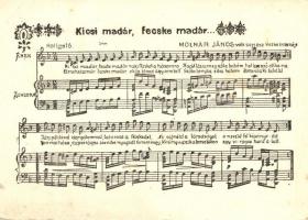 8 db RÉGI kottákat ábrázoló motívumlap, vegyes minőség / 8 old music sheet motive cards, mixed quali...