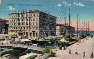 Trieste, Piazza Pontorosso / square, bridge, sailing ships (EB)