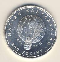 1992. 200Ft Ag "Veszélyeztetett állatvilág-gólya" T:BU