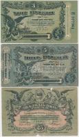 Orosz Polgárháború / Ukrajna és Krím / Odessza 1917. 3R + 5R + 25R hullámos vízjel T:I-,II,III- Russian Civil War / Ukraine & Crimea / Odessa 1917. 3 Rubles + 5 Rubles + 25 Rubles watermark: waves C:AU,XF,VG