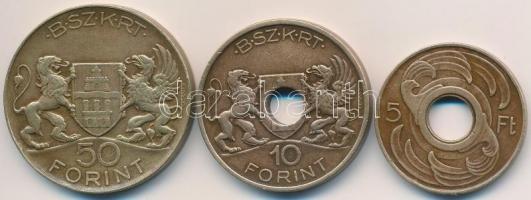 ~1940. 5Ft + 10Ft + 50Ft "B.SZ.K.R.T (Budapest Székesfővárosi Közlekedési Részvénytársaság)&quo...