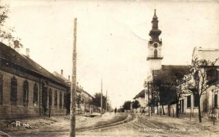 Petrőc, Petrovec; Főutca, Evangélikus templom / main street, Lutheran church (tűnyom/pinhole)
