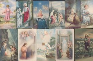 cca 1930-60 Szentképek különböző minőségben és méretben, benne lithok is, 35db, 11x6cm