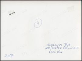 cca 1985 Szalánczy Béla: Ásító róka, feliratozott vintage fotóművészeti alkotás, 18x24 cm