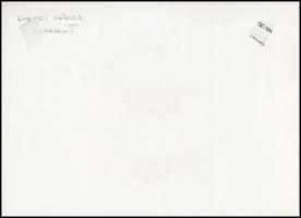 cca 1990 Gyeviki János: Kötélen, feliratozott vintage fotóművészeti alkotás, 18x25 cm