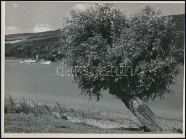 cca 1950 Dunai gőzhajó, jelzés nélküli vintage fotó dr. Leszl Kornél budapesti fotós hagyatékából, 18x24 cm
