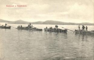 Balaton, Halászat a Balatonon, kiadja Divald Károly műintézete (EK)