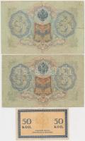 Orosz Birodalom 1912-1917. (1905) 3R (2x) + (1909) 5R + 10R Szign.: Shipov + 1915. 2k + 3k + 5k + 50...
