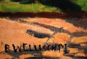 B Wellisch Mragit (?-?): Parkban. Olaj, vászon, jelzett, keretben, 60×70 cm