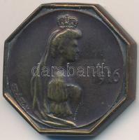Szász Vilmos (1884-1923) 1916. "Károly és Zita" nyolcszögletű Br emlékérem (24mm) T:2 
Hu...