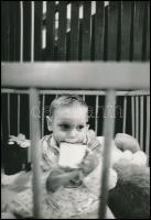 cca 1985 Müller Judit pecséttel jelzett, aláírt fotói gyermekekről, 3 db vintage fotó, 15x24 cm és 1...