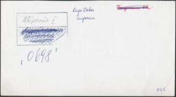 cca 1970 Zsigri Oszkár: Alapozás, aláírt vintage fotóművészeti alkotás, 13x24 cm