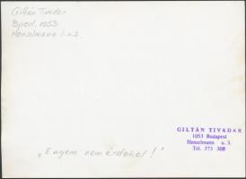 cca 1980 Giltán Tivadar: Engem nem érdekel, pecséttel jelzett vintage fotóművészeti alkotás, 13x18 c...