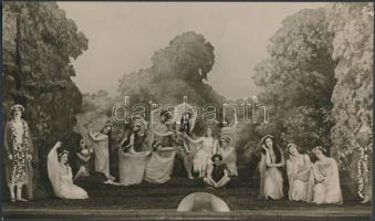 cca 1925 Színpadi élőkép, pecséttel jelzett vintage fotó, 13x22,5 cm