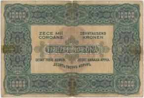 1920. 10.000K "Orell Füssli Zürich" piros sorozat- és sorszámmal T:IV ragasztott