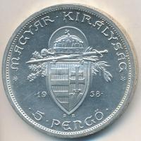 1938. 5P Ag "Szent István" T:1-  Adamo P8.1