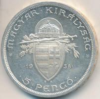 1938. 5P Ag "Szent István" T:1-,2 sok felületi karc Adamo P8.1