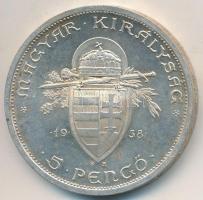 1938. 5P Ag "Szent István" T:1-,2 sok felületi karc Adamo P8.1