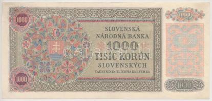 Szlovákia 1940. 1000K T:II- szép papír
Slovakia 1940. 1000 Korun C:VF nice paper
