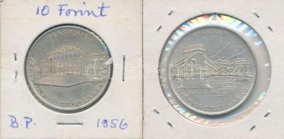 1956. 10Ft + 20Ft Ag "10 éves a Forint" T:2