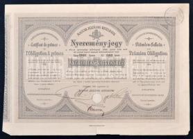 Budapest 1898. Magyar Jelzálog Hitelbank nyeremény-jegye szárazpecséttel és bélyegzéssel T:III szakadás