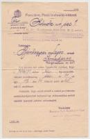 Szolnok 1914. "Fonciére, Pesti biztosító-intézet" felszólítás befizetésre + Budapest 1926....