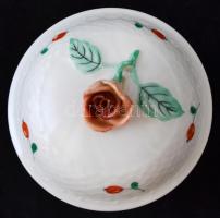 Herendi csipkebogyó mintás nagy tálca, 5 db mokkás csésze és cukortartó, kézzel festett, hibátlan, j...