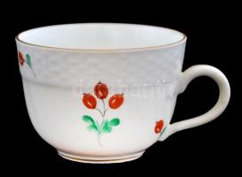 Herendi csipkebogyó mintás nagy tálca, 5 db mokkás csésze és cukortartó, kézzel festett, hibátlan, j...