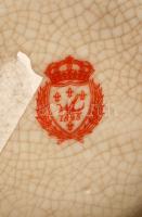 Modern kínai Wong Lee porcelán váza, máz alatt repesztett, kézzel festett, jelzett ("WL 1895&qu...