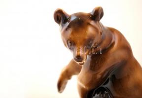 Zsolnay birkózó medvék (Markup Béla), kézzel festett, jelzett, hibátlan, m:30 cm/
Handpainted Zsoln...