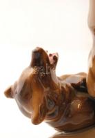 Zsolnay birkózó medvék (Markup Béla), kézzel festett, jelzett, hibátlan, m:30 cm/
Handpainted Zsoln...