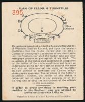 1953 Az évszázad mérkőzésnek belépőjegye,  England vs Hungary. Wednesday November 25th 1953. Empire ...