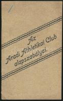 1900 Az Aradi Athlétikai Club alapszabályai, szép állapotban, pp.:16, 16x10cm