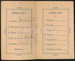 1903 Táncrend, Ujpest-Rákospalotai Atlétikai Klub táncmulatság, kinyithatós, 11x7cm