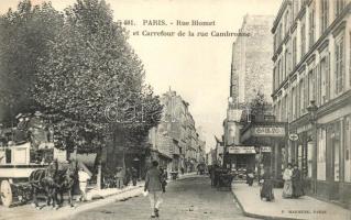 Paris, Rue Blomet et Carrefour de la rue Cambronne, pharmacie / street, horse carriage, pharmacy