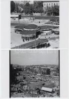 cca 1972 Budapest, Moszkva téri változások, 4 db korabeli negatív modern nagyítása 13x18 cm-es fotópapírra