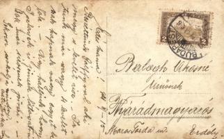 1921 Magyar hentes disznóvágás közben / Hungarian butcher, photo (EB)