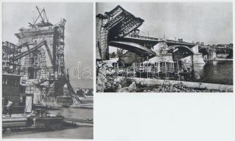 cca 1946-1947 Budapesti hidak a háború után (Margit híd, Lánchíd, Kossuth híd), Fekete György (1904-...