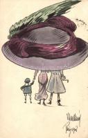 Lady in oversized hat, B.K.W.I. 687-5., artist signed (EK)