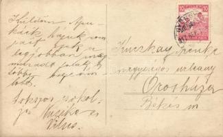 1917 Gyöngyös, a tűzvészben leégett egyik lakóház romjai, photo (EK)