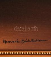 Henczné jelzéssel: Napraforgós csendélet. Olaj, vászon, keretben, 60×90 cm