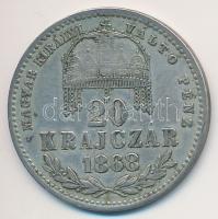 1868KB 20Kr Ag "Magyar Királyi Váltó Pénz" T:2-