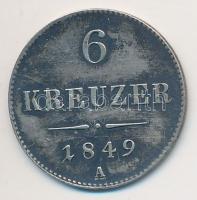 Ausztria 1849A 6kr Ag T:2 patina, kis ph. Austria 1849A 6 Kreuzer Ag C:XF patina, small edge error