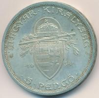 1938. 5P Ag "Szent István" T:2 patina
Adamo P8.1